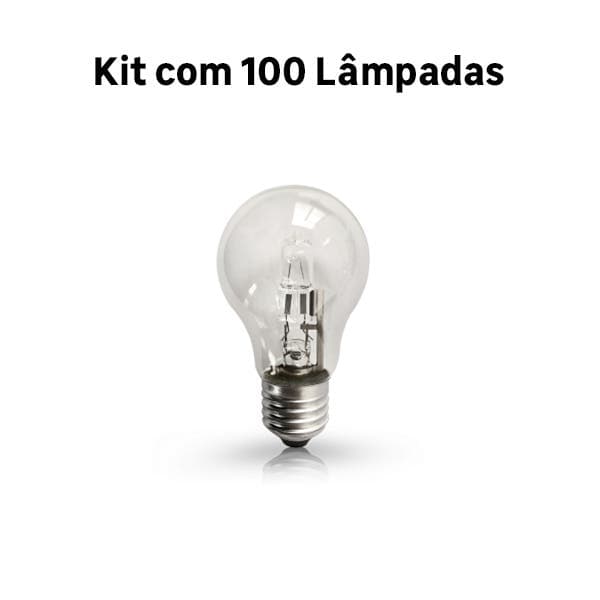 Kit com 100 Lâmpadas Halógena Bulbo Luz Amarela 120W Ourolux 220V