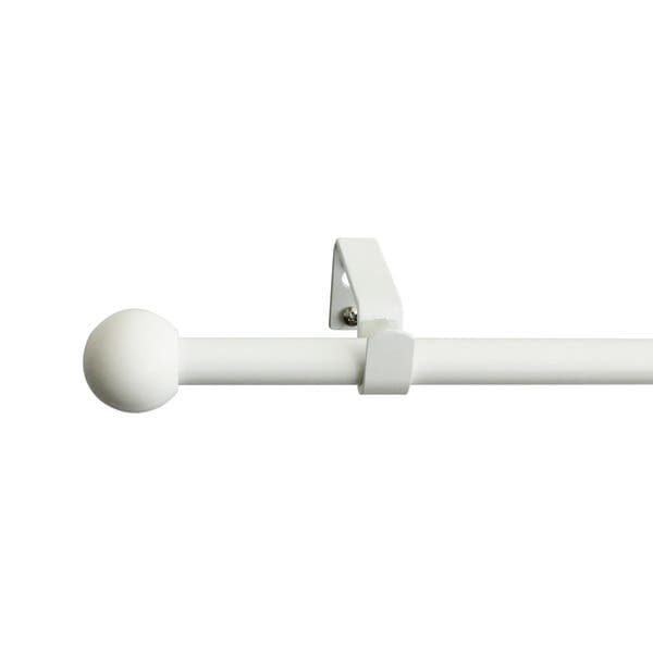 Kit Varão de Cortina Extensível 1,2 a 2,1 metros 13/16mm Ferro Bola Branco Inspire