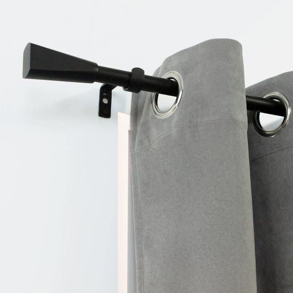 Kit Varão de Cortina Extensível 1,60 a 3 metros 16/19mm Ferro Pommel Preto Inspire