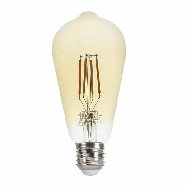 Lâmpada de LED Filamento E27 Pêra 3W 250lm Luz Âmbar Bivolt Black + Decker