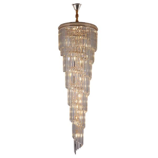 Lustre Redondo 20 Lâmpadas Alumínio e Cristal Transparente LTR003 Nitrolux