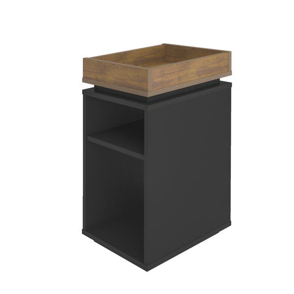 Mesa de Apoio 61,5x30x40cm Preto e Pinho Olivia MDP Artely