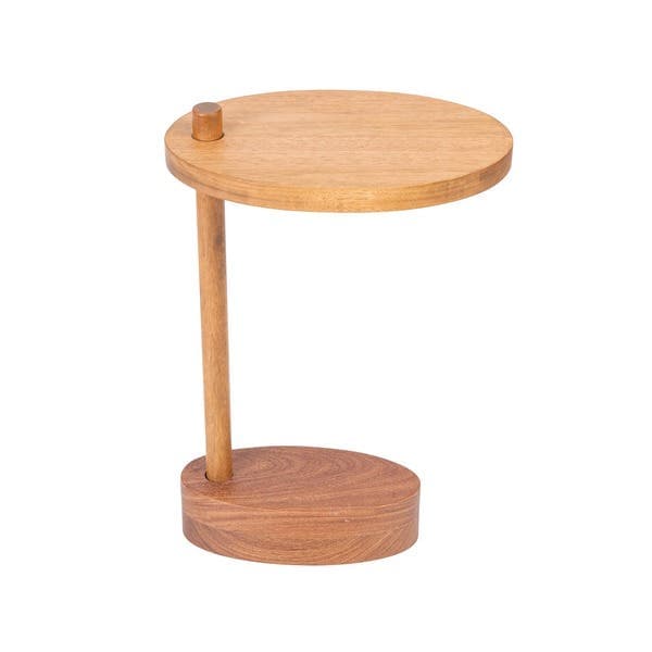 Mesa de Apoio Lateral Oval 24x36x58,7cm Eucalipto Lima Butzke
