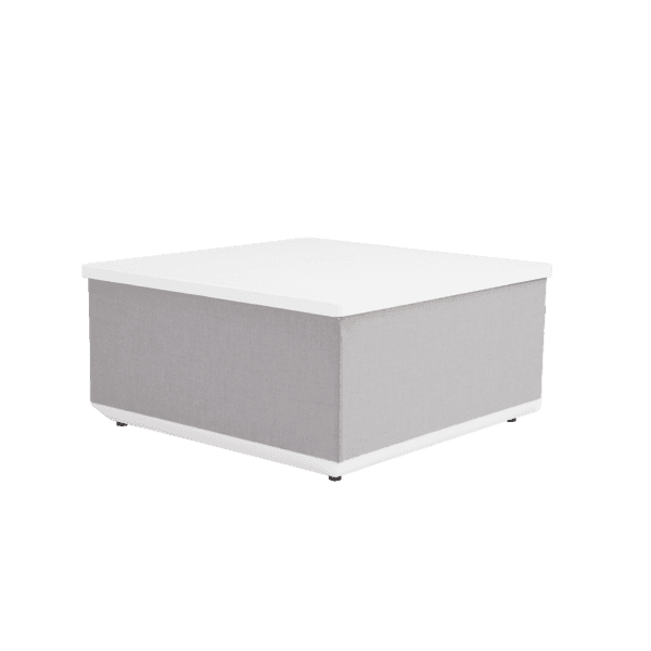 Mesa de Apoio para Jardim Quadrada em Alumínio 44x91,5x91,5cm Cinza|Branco Neptune Naterial