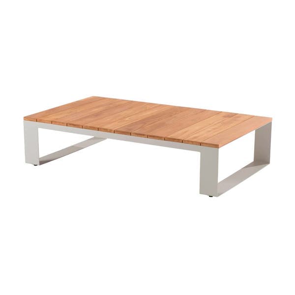 Mesa de Apoio para Jardim Retangular em Alumínio 33,5x80x140cm Marrom Surrey Naterial