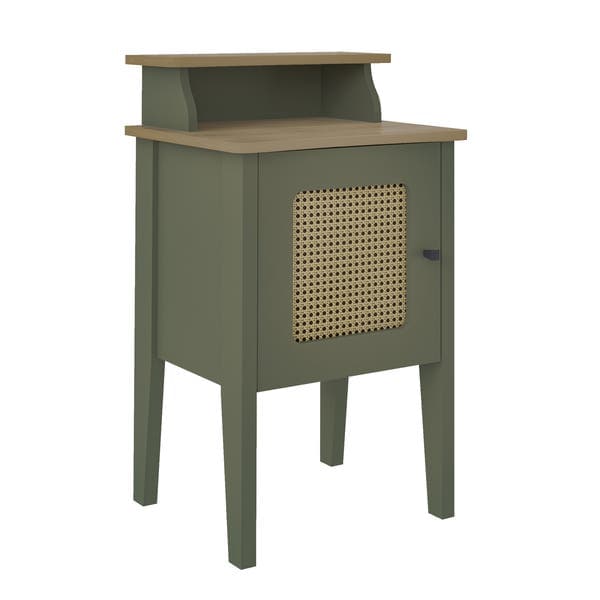 Mesa de Cabeceira 72,5x43x36cm MDF e MDP Menta e Carvalho Charlotte Artely