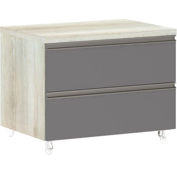 Mesa de Cabeceira largo prime legno 2 gav.cinza 48,3x60,5x43,5cm Luciane