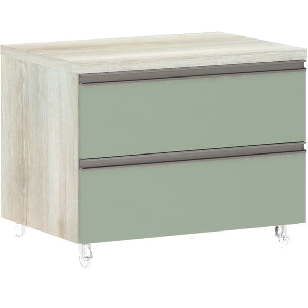 Mesa de Cabeceira largo prime legno 2 gav.verde Jade 48,3x60,5x43,5cm Luciane