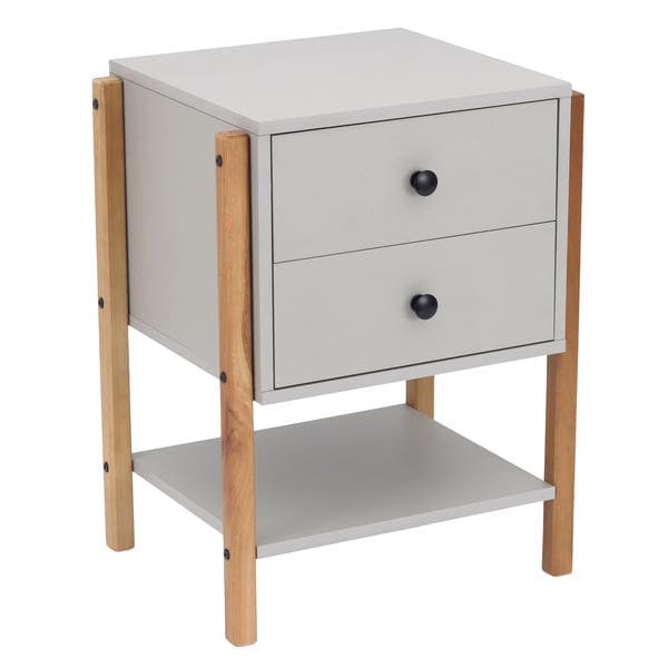 Mesa de Cabeceira Magali 46 Madeira Cinza Matt 60x46x40cm Astral Design