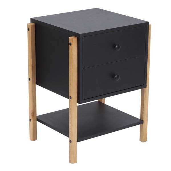 Mesa de Cabeceira Magali 46 Madeira Preto 60x46x40cm Astral Design