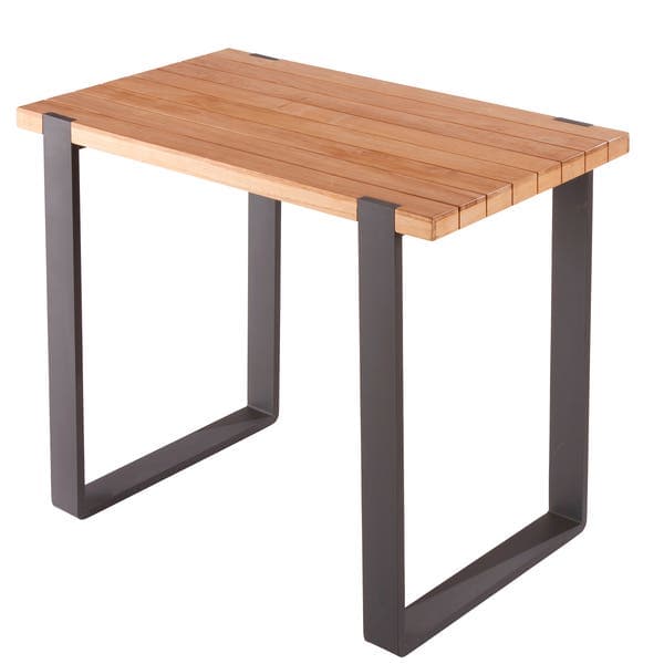 Mesa de Jardim Alta em Alumínio|Madeira 107x75x130cm Marrom Bermeo Naterial