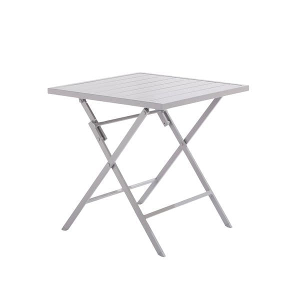 Mesa de Jardim Dobrável em Alumínio 71x71x74cm Cinza Granito Xara II Origami Naterial