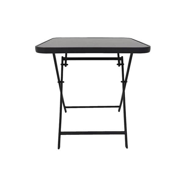 Mesa de Jardim Dobrável Quadrado 2 Lugares Aço Pintado 70x70cm Cinza Escuro Interlagos Plicosa