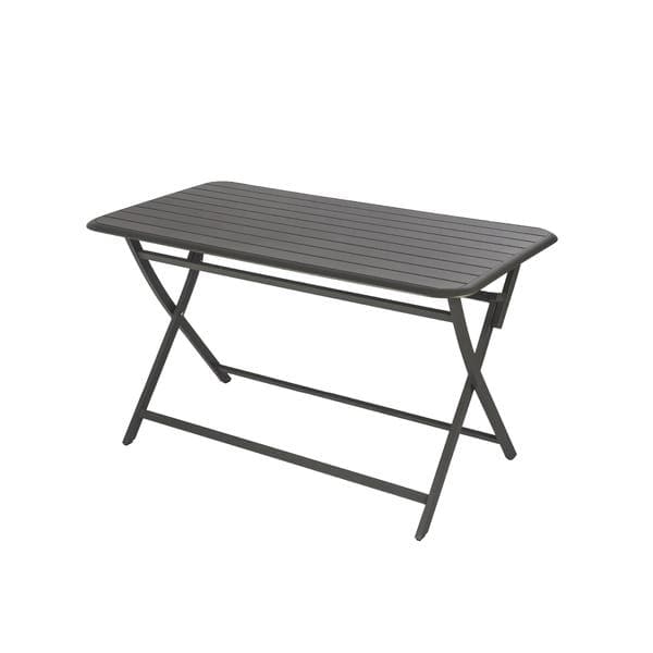 Mesa de Jardim Dobrável Retangular em Alumínio 75x130x75cm Cinza Idaho Naterial