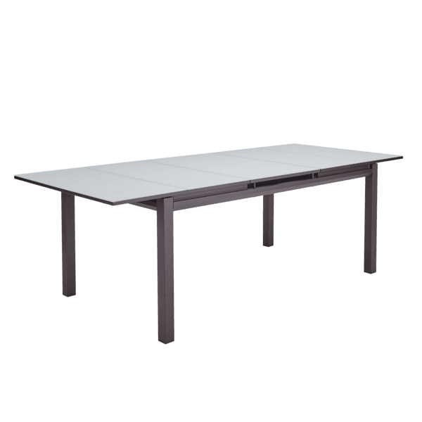 Mesa de Jardim Extensível 6 a 8 Lugares em Alumínio 76x100x180|240cm Moka Odyssea II Glass Naterial