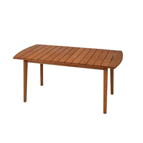 Mesa de Jardim Madeira Eucalipto 75x85x160cm Bege Yumi Naterial