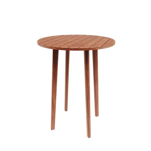 Mesa de Jardim Redonda Bistrô em Madeira 100x80x80 Yumi Marrom Naterial