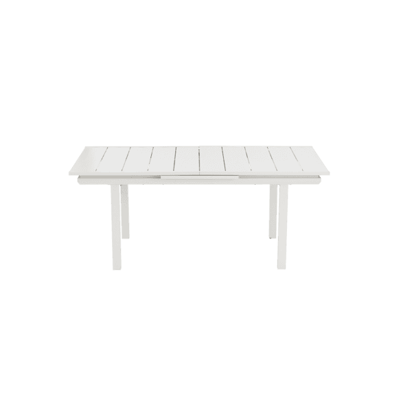 Mesa para Jardim Extensível Rentangular Alumínio 100x187/244cm Branca de 6 a 10 Lugares Naterial