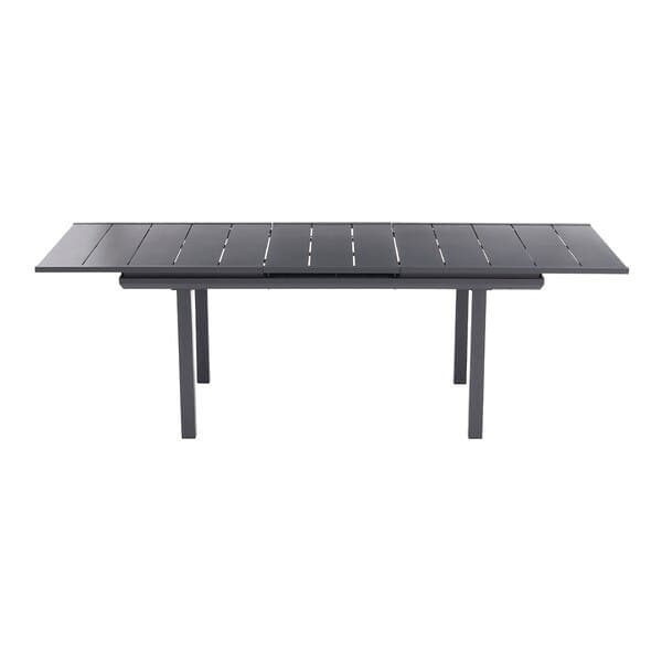 Mesa para Jardim Extensível Retangular Alumínio 100x187/244cm Cinza de 6 a 10 Lugares Naterial