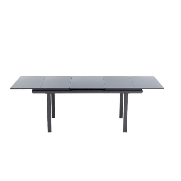 Mesa para Jardim Extensível Retangular Alumínio e Vidro 100x187|244cm Cinza Odyssea Naterial