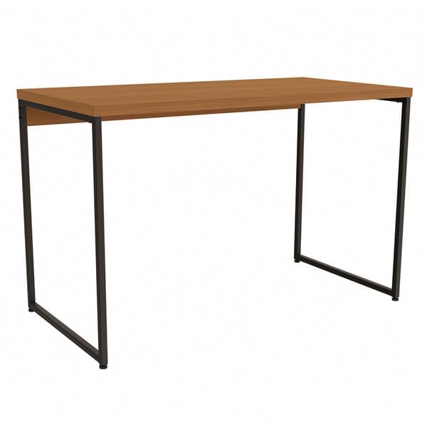 Mesa Secretária 118x60cm Canela e Preto Fosco Metal e MDP Industrial Crome