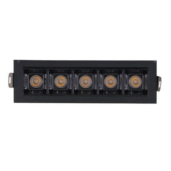 Mini Spot de Embutir Preto Com LED 10W Luz Amarela Focco Gaya Bivolt