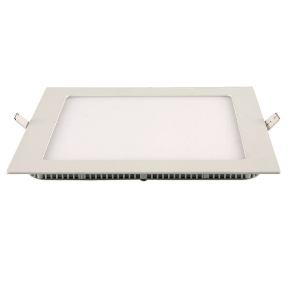 Painel de Led Embutir Quadrado Luz Amarela 18W Blumenau Iluminação 22,5x22,5cm Branco Bivolt