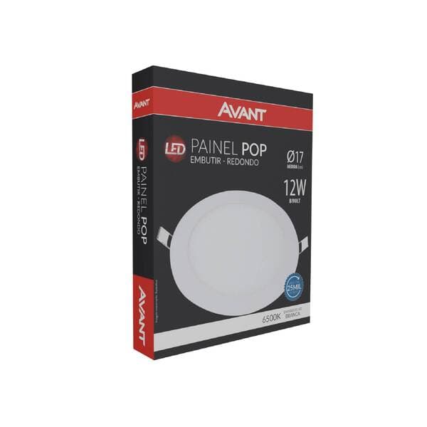 Painel de Led Embutir Redondo Branco 12W Avant Iluminação 17cm