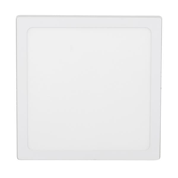 Painel de Led Sobrepor Quadrado Luz Amarela 18W Ouro Lux 22,3x22,3cm Branco Bivolt