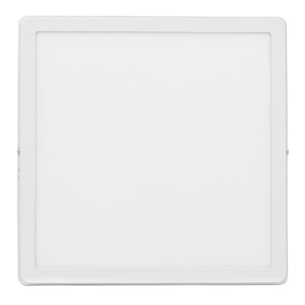 Painel de Led Sobrepor Quadrado Luz Amarela 24W LLUM Bronzearte 29,5x29,5cm Branco Bivolt