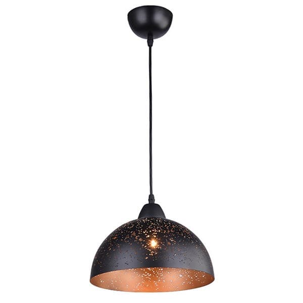 Pendente 1 Lâmpada Preto Vidro Hoshi 3011 Taschibra