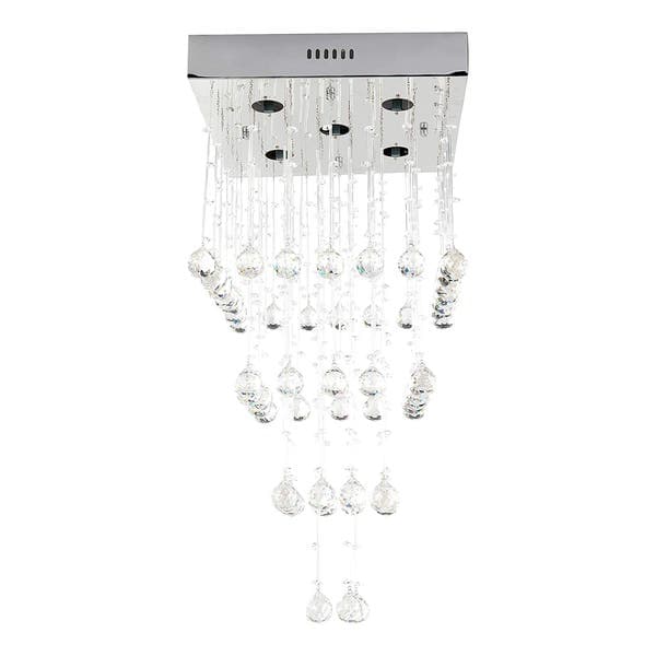 Pendente 5 Lâmpadas Transparente Cristal e Metal 4001 Diamante
