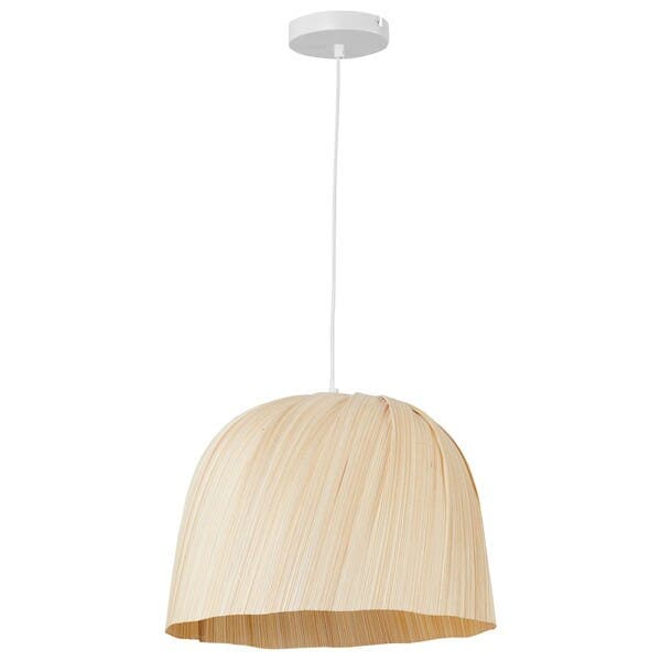 Pendente Cilíndrico 1 Lâmpada Bambu Bege Jalapa Inspire