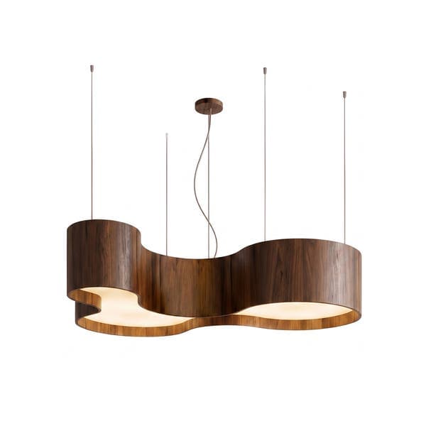 Pendente Cilíndrico 5 Lâmpadas Madeira Imbuia Home Center