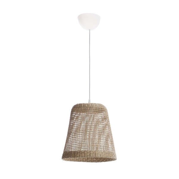Pendente Cone 1 Lâmpada Fibra Natural Bege Biloa Inspire
