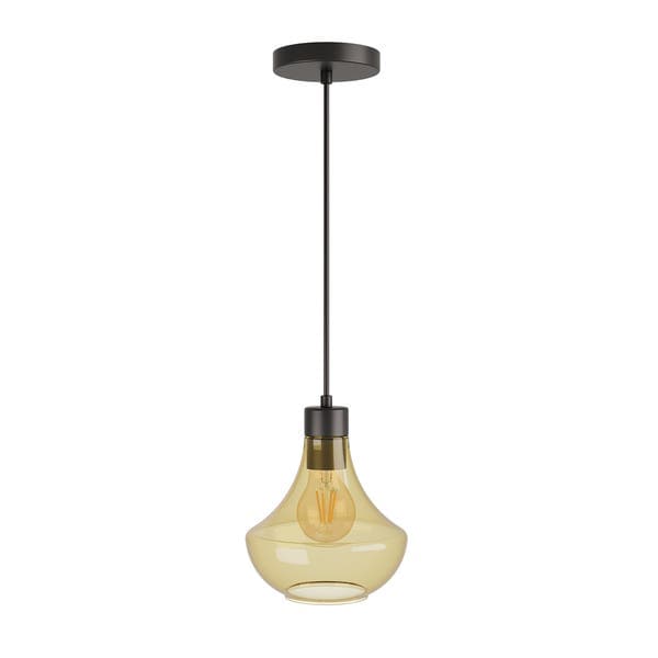 Pendente Cone para 1 Lâmpada Vidro Âmbar Verbena Blumenau Iluminação