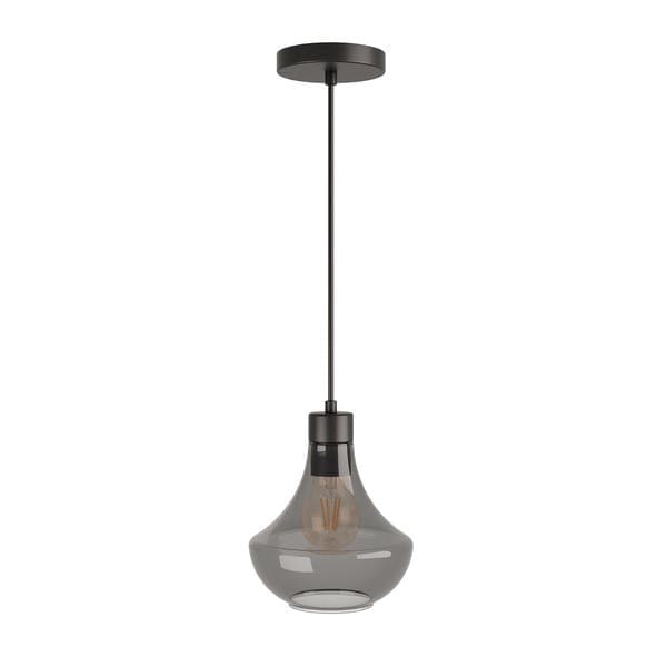 Pendente Cone para 1 Lâmpada Vidro Fumê Verbena Blumenau Iluminação