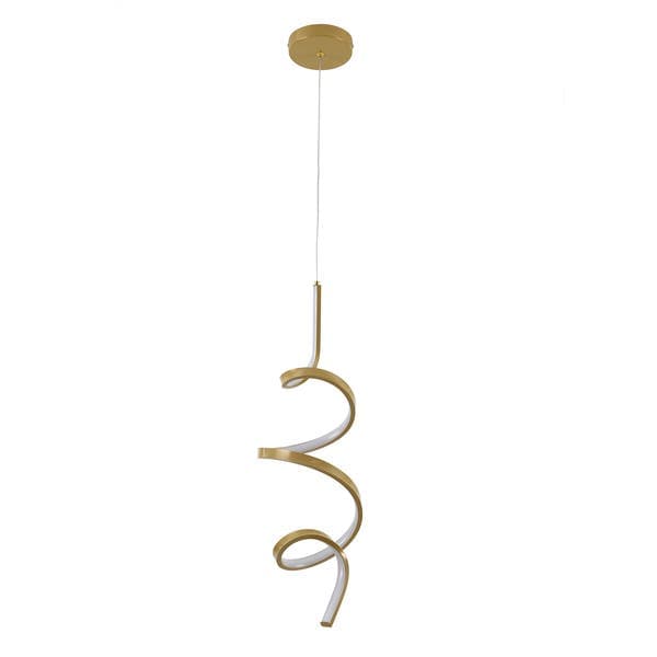 Pendente Espiral com LED Dourado Spin 50cm 18W Luz Amarela SL Imports