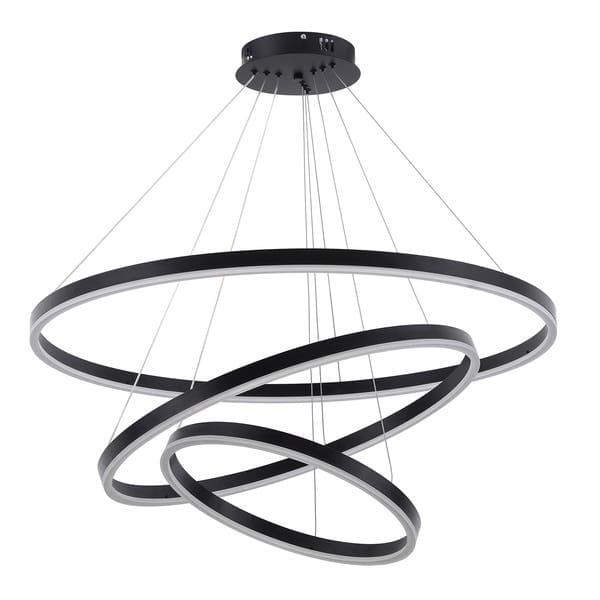 Pendente Espiral com LED Metal e Plástico Preto Cosmos 180 Preto Gmh