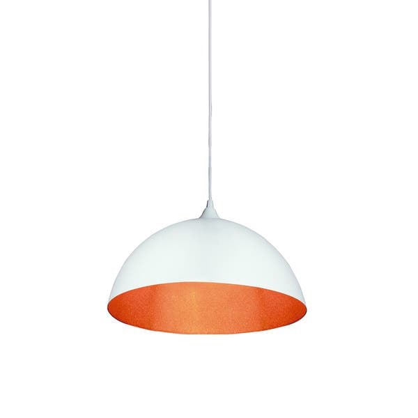 Pendente Meia Bola 1 Lâmpada Metal Branco e Cobre Broolyn Taschibra
