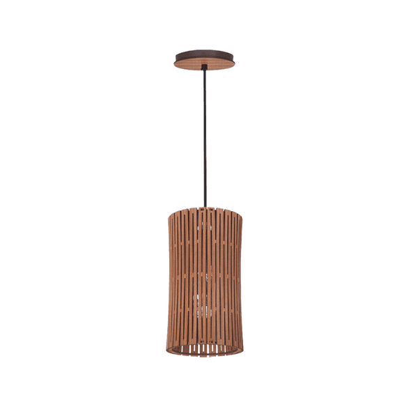 Pendente Redondo 1 Lâmpada MDF Imbuia Loures P