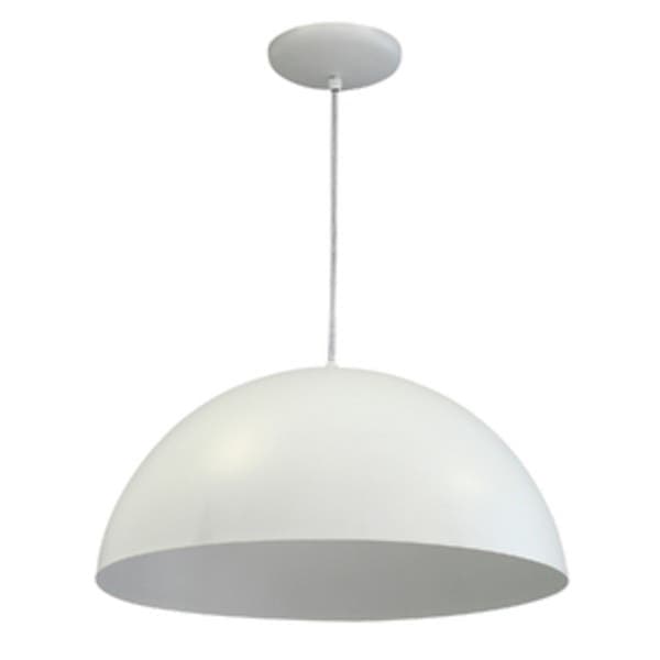 Pendente Redondo 1 Lâmpada Metal Branco Aroon Luz Vita