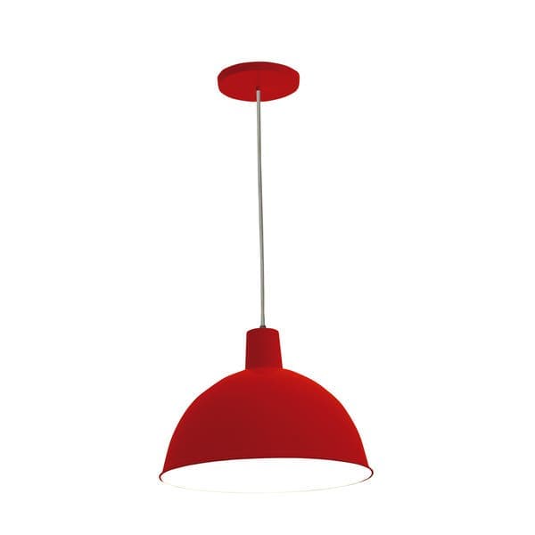 Pendente Redondo 1 Lâmpada Metal Vermelho TD821 Taschibra