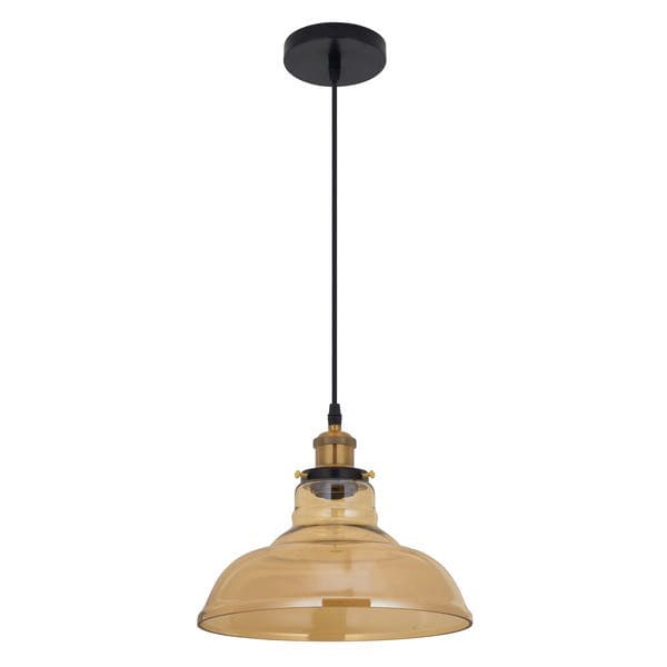 Pendente Redondo 1 Lâmpada Vidro Rose Gold Citríno Gmh