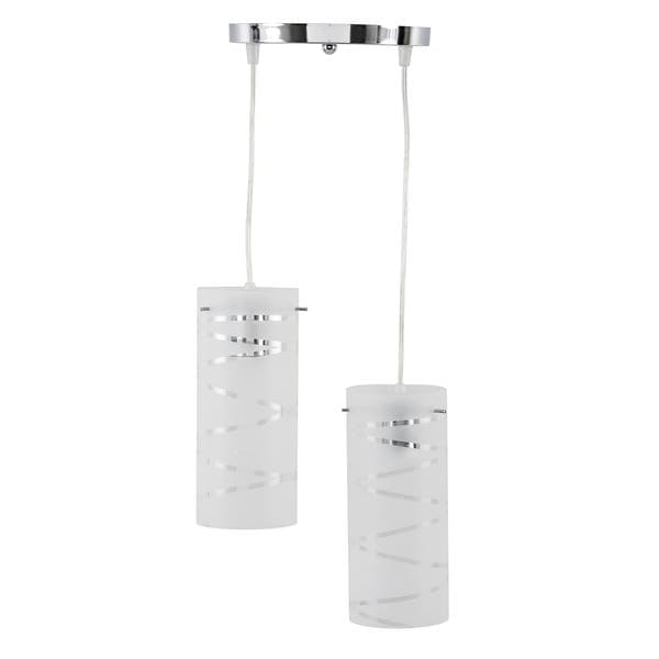 Pendente Redondo 2 Lâmpadas Vidro Branco First Difusor LLUM Bronzearte