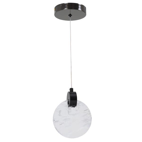 Pendente Redondo com LED Metal e Vidro Preto Black Moon Gmh