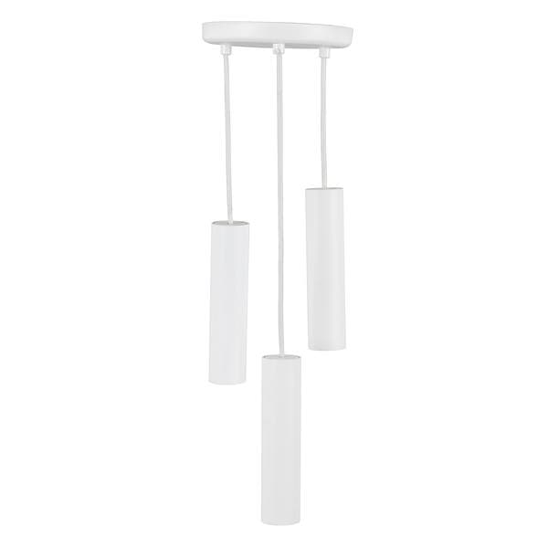 Pendente Tubo 3 Lâmpadas Metal Branco Mini Tube Auremar