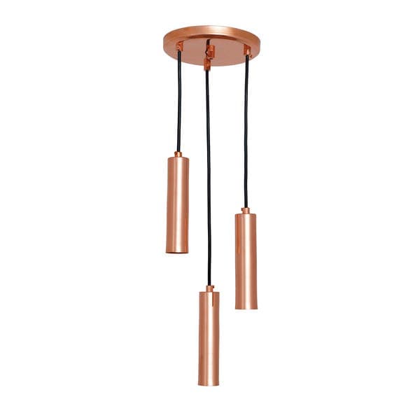 Pendente Tubo 3 Lâmpadas Metal Cobre Mini Tube Auremar