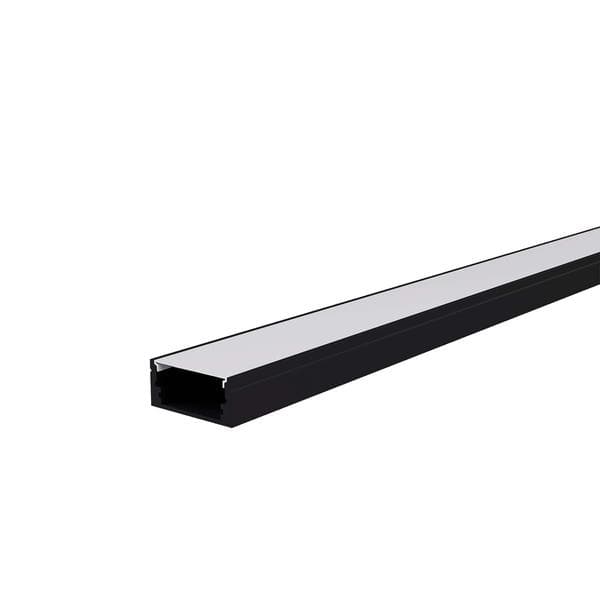 Perfil de LED de Sobrepor Preto IP20 Luminatti Nano 2m