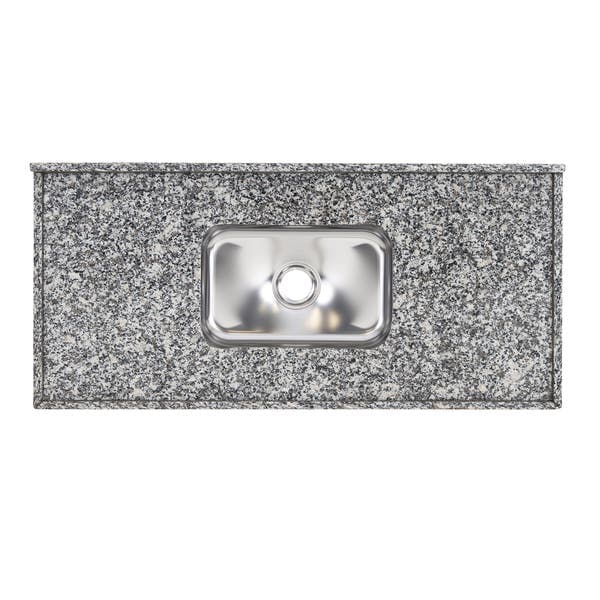 Pia de Cozinha Granito Cinza Corumba 120cm com Cuba Simples L.A. Pias e Granitos